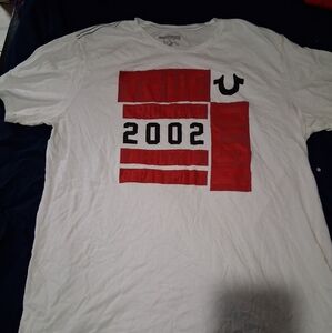 True Religion Graphic White and Red Tee